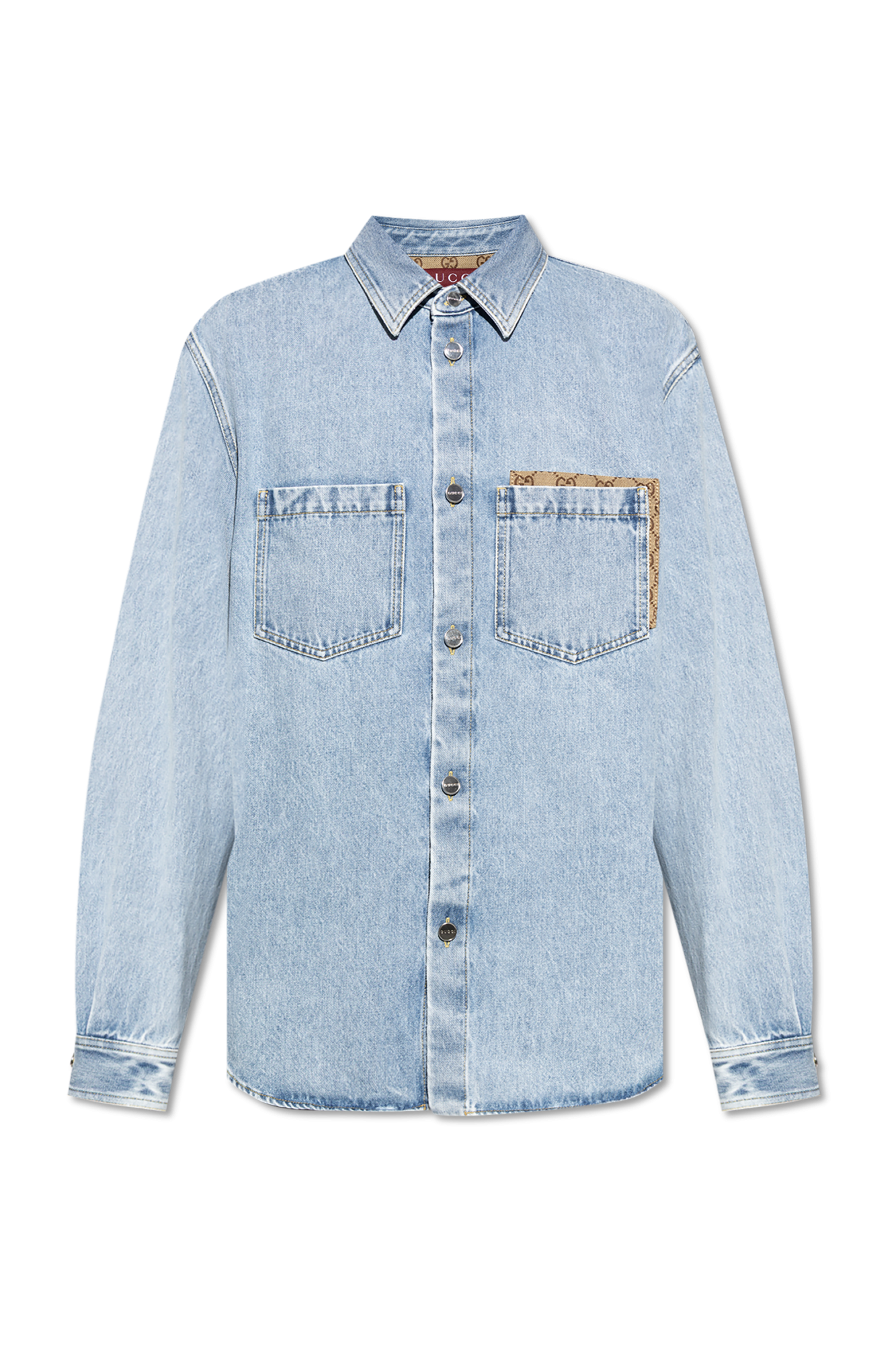 シャツ Gucci Denim Shirt Denim shirt in dark blue | GUCCI® US